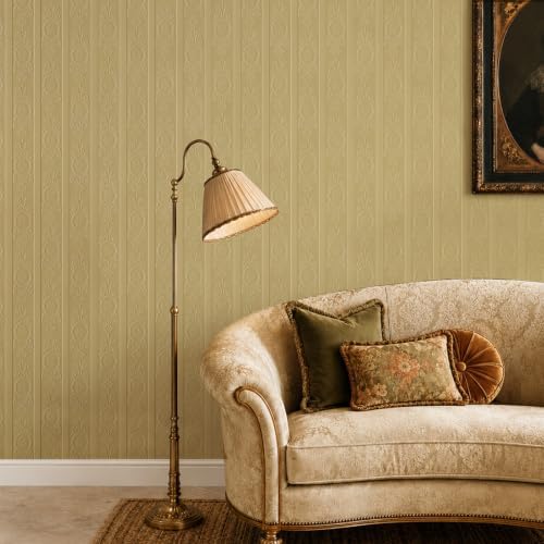 JiffDiff Khaki 3D Embossed Textured Peel Stick Wallpaper 17.3"x800" - Image 3