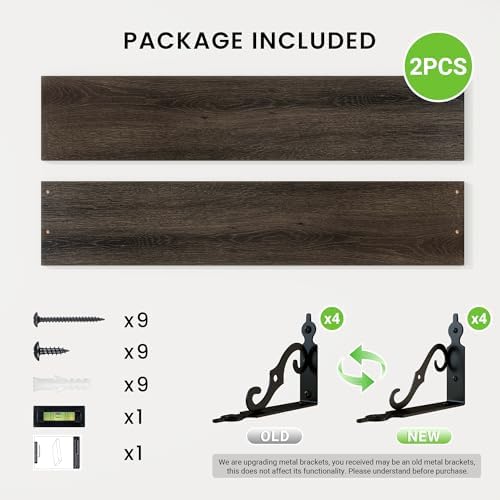RICHFOCUS Floating Shelves for Wall Decor, 39.4W x 8D Shelves Set of 2 - Image 5