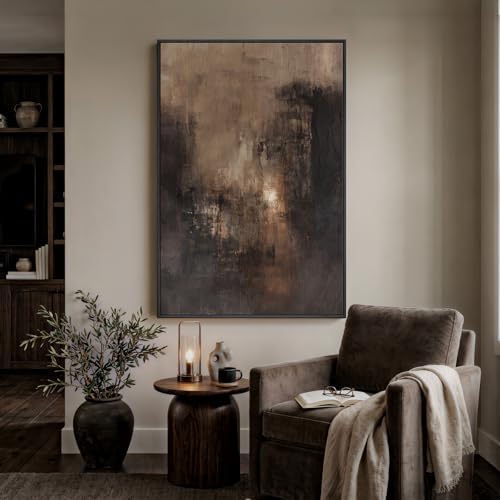 Extra Large Framed Brown Abstract Wall Art - Image 3