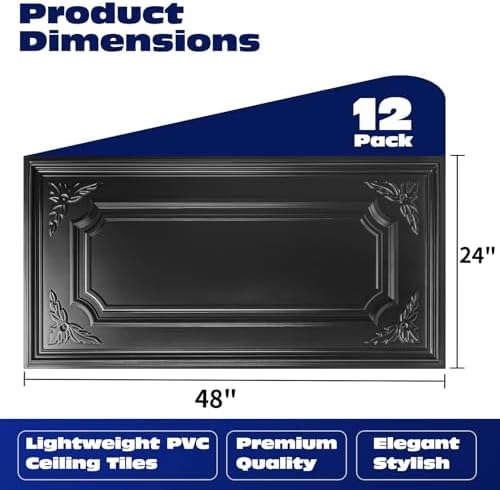Art3dwallpanels Drop Ceiling Tiles, 2x4 Ft, 12 Pack, 24x48 Inch - Image 2