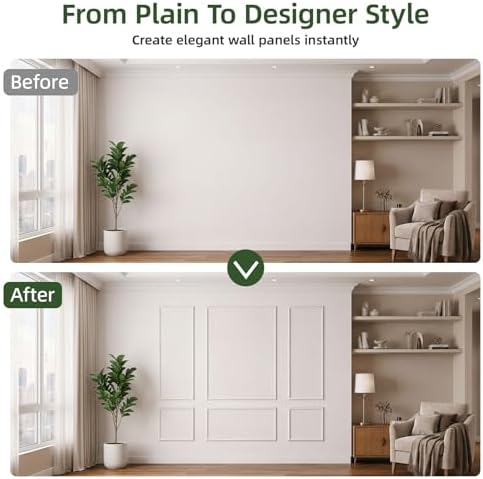 6 Pcs Pre-Cut Wall Molding Kit, Wainscoting Panels - Image 6