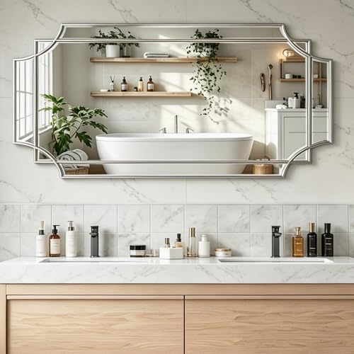 47"x24" Large Rectangle Beveled Mirror - Image 4