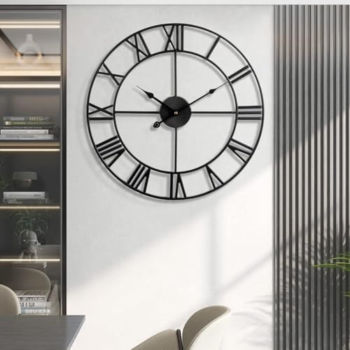 1st owned Large Wall Clock Silent Non-Ticking Roman Numerals Vintage Battery - Image 2