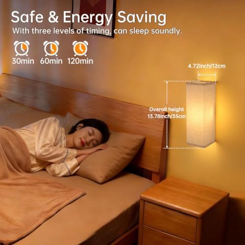 Shenmoyl 2-Pack Rectangle Wall Sconces, Battery Operated - Image 7