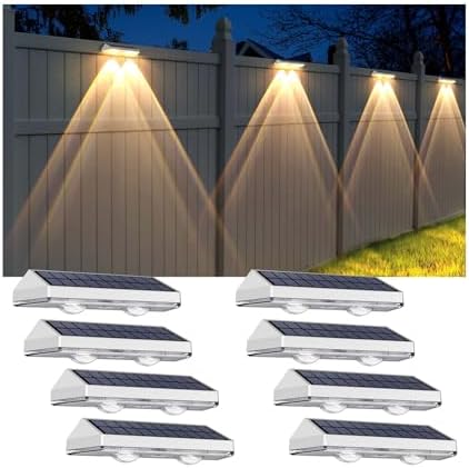 Solar Fence Lights Outdoor by LIANGLOME