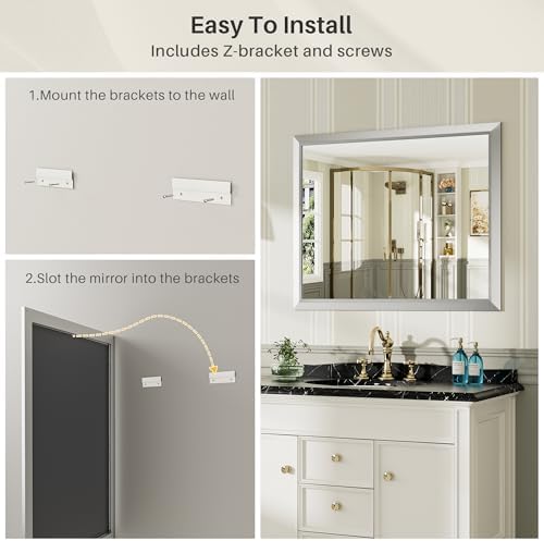 Briivue Bathroom Wall Mirror, 72x36 Inch - Image 6