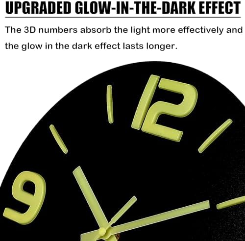 HZDHCLH Wood Wall Clock Glow in The Dark, Luminous Wall Clocks - Image 6