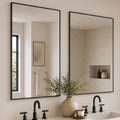 2-Pack 24"x36" Matte Black Framed Bathroom Vanity Wall Mirrors by Pocetry