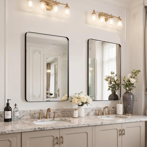 30"x22" Bathroom Vanity Mirror for Wall Aluminum Framed Farmhouse Rectangle - Image 3