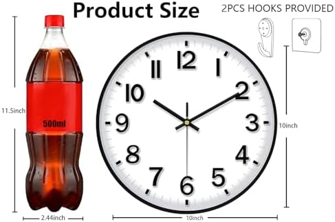Modern Wall Clock, 10 Inch Digital Wall Clocks Battery Operated, Round Non - Image 3