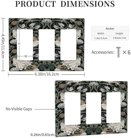Light Switch Covers William Morris Vintage Floral Plants And Birds 3 Gang - Image 5