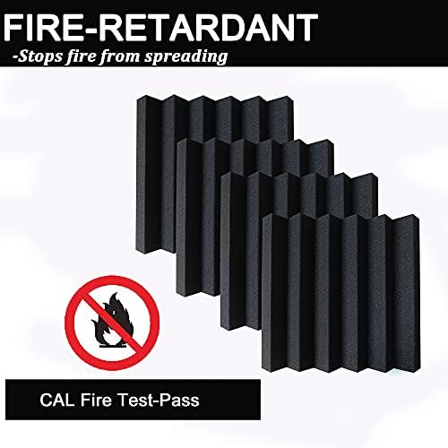 12-Pack Acoustic Panels, Fireproof Soundproofing Wedges, Noise Canceling Sound - Image 4
