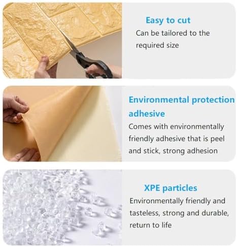 Queenbox 27.6x39.4 in Faux Brick Peel and Stick Foam Soft Waterproof Wall Panel - Image 5