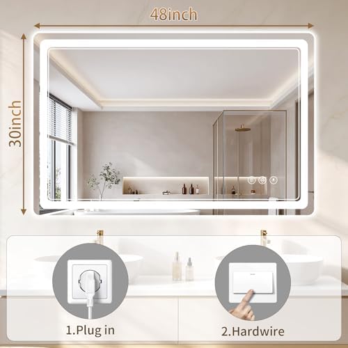 BEAUTYPEAK 30"x48" LED Bathroom Mirror - Image 5