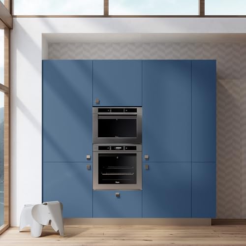 Navy Blue Peel and Stick Wallpaper Solid Blue Contact Paper A Set of 15.7"x236" - Image 3