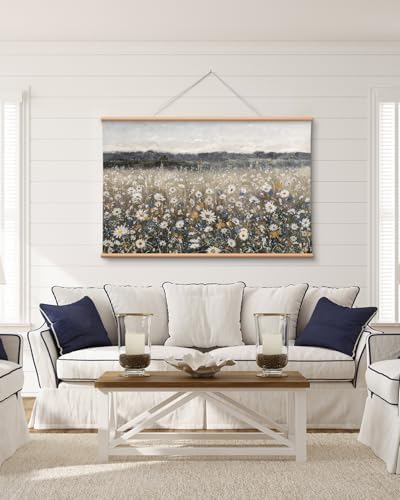 VIYYIEA Extra Large Canvas Wall Art, 36x54 Inch Vintage Wildflower Landscape - Image 2
