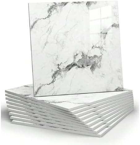Chejiaye 22pcs Marble Peel and Stick Backsplash Waterproof Washroom Wall Panels by Chejiaye