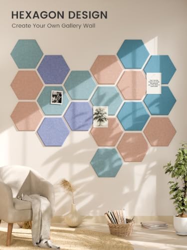 Fluxynara Extra Large 12-Pack Felt Bulletin Board Tiles, Coastal Haze - Image 6