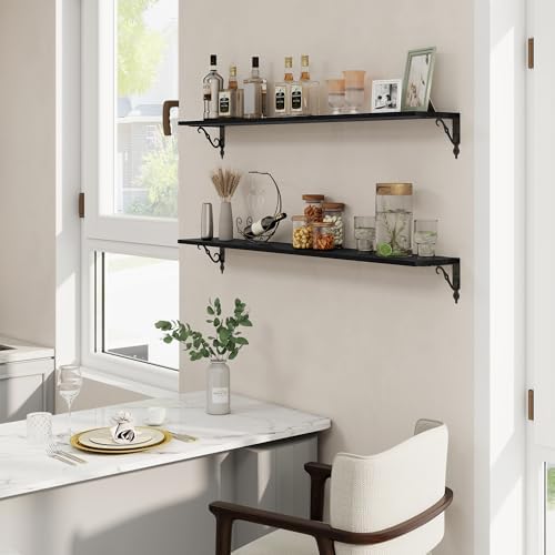 RICHFOCUS Floating Shelves for Wall Decor, 47.3W x 8D Shelves Set of 2 - Image 2