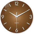 XFM Modern Glass Wall Clock for Living Room 16 Inch Brown by XFMWallClock