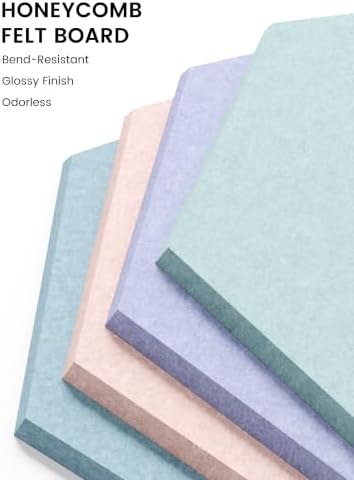 Fluxynara Extra Large 12-Pack Felt Bulletin Board Tiles, Coastal Haze - Image 3