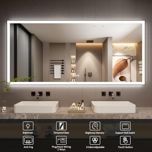 84x40 Inch LED Bathroom Mirror - Image 2