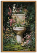 AtterrirArt Framed Vintage Bathroom Wall Art Funny, 20 * 30in, Whimsical Toilet by AtterrirArt