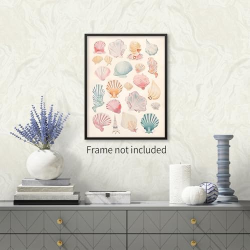 Pink Seashell Posters Coastal Cowgirl Canvas Wall Art Beach House Starfish - Image 4