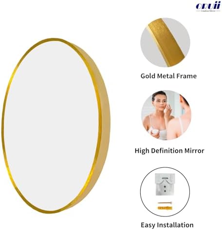 Oruii Small Round Mirror, 18 inch Gold Circle Mirror - Image 2
