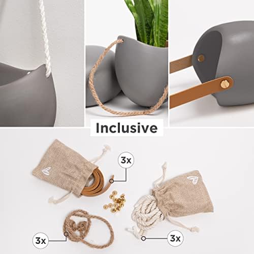 Kazai. Wall Planters -Ellie- | Hanging Ceramic Plant Pots 3 Pieces | Wall - Image 2