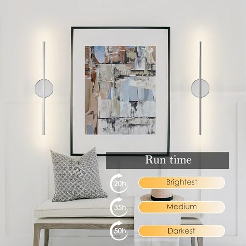 KARTOOSH Battery Operated Wall Sconces Set of Two Wireless Wall Lights - Image 4