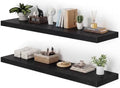 Heimlove 48W x 12D Long Floating Shelf, 12 Inch Deep Black Floating Shelves by Heimlove