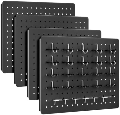 Pegboard Organizer Kit, 4 Pack 12 x 16 in Metal Panels by PHXGrove