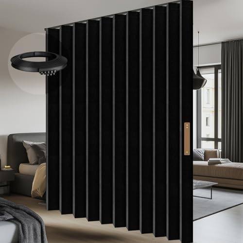 Room Divider Curtain Sets with Flexible Ceiling Track, Privacy Soundproof by AJAZZ