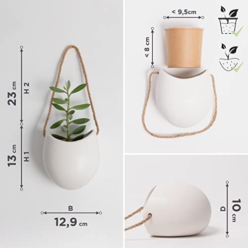 Kazai. Wall Planters -Ellie- | Hanging Ceramic Plant Pots 3 Pieces | Wall - Image 5