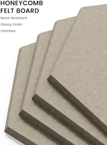 Fluxynara 12-Pack Hexagon Felt Bulletin Board Tiles, Earth Brown - Image 3