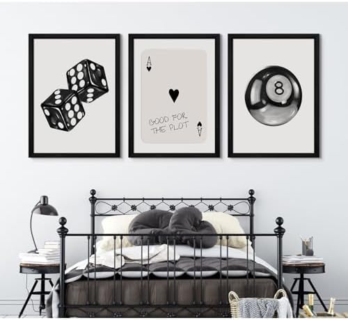 Black White Aesthetic Wall Art Decor 8 Ball Canvas Poster Y2k Cool Dice - Image 7