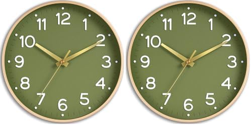 Roymnie Wall Clock Green, Silent Wall Clocks Battery Operated 8 Inch-Modern Non by Unknown