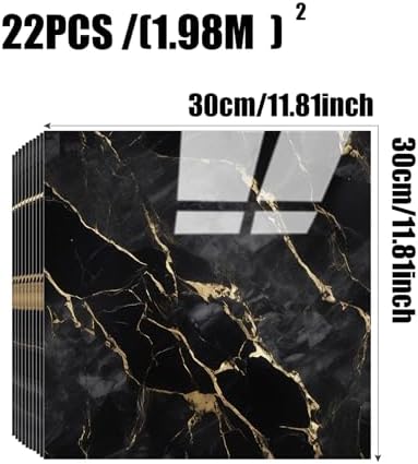 Chejiaye 22pcs Marble Peel and Stick Backsplash Waterproof Washroom Wall Panels - Image 4