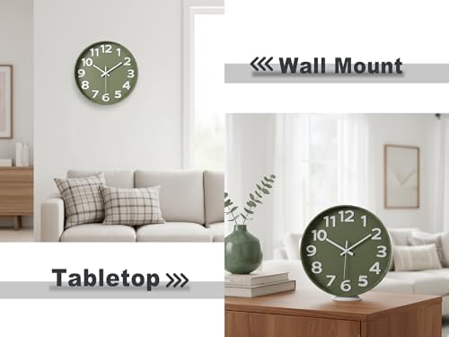 45MinST 12 Inch 3D Number Dial Face Modern Indoor Outdoor Clock, Silent - Image 2