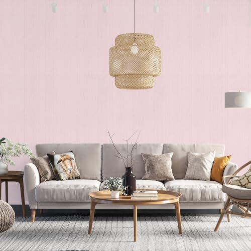 Pink Grasscloth Peel and Stick Wallpaper Texture Contact Paper A Set of 15.7" X - Image 4