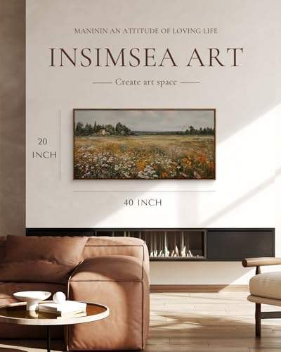 InSimSea Extra Large Framed Vintage Wall Art, Wildflower Meadow - Image 3