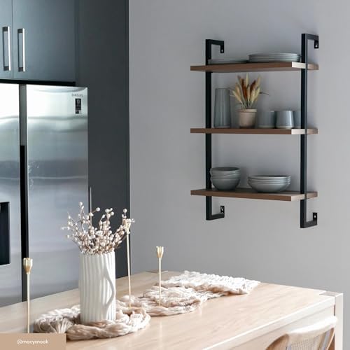 Nathan James Theo 3-Shelf Small Bookcase, Floating Wall Mount Bookshelf - Image 5