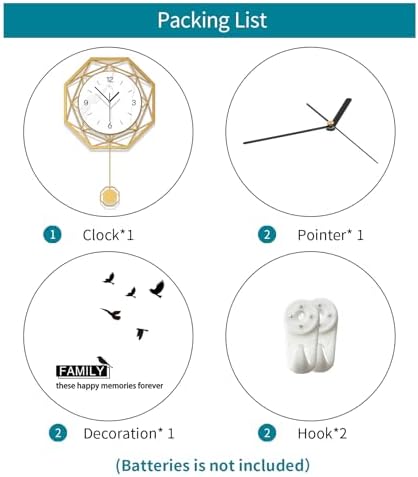 Large Wall Clocks for Living Room Decor Modern Decorative Clock - Image 7