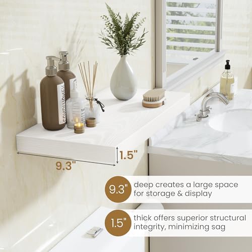 Fun Memories White Floating Shelves 24 Inch Long, 9.3 Inch Deep Floating Shelf - Image 4