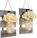 Farmhouse Mason Jar Wall Sconces Set of 2, Rustic Gray Decor by LiveinspiredLiveBesuerte