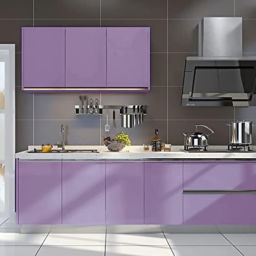 Ismoon Purple Peel and Stick Wallpaper 15.7''×236'' Solid Purple Contact Paper - Image 2