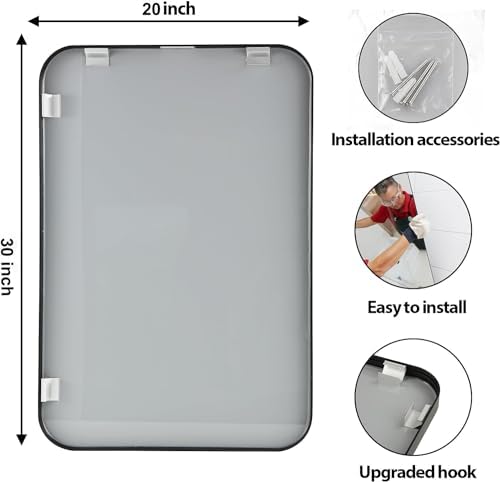 20x30 Inch Black Wall Mirror for Bathroom, Brushed Metal Framed Mirror - Image 6