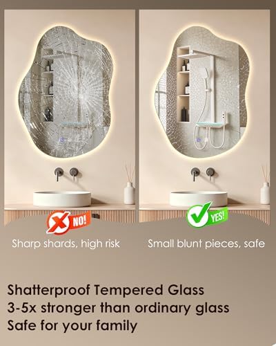 LED Bathroom Mirror 35"x25" Irregular Backlit Mirror - Image 3