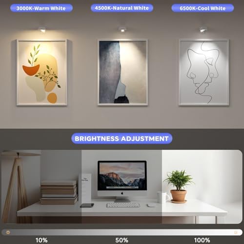 Picture Lights for Wall 3 Pcs, Rechargeable Battery Operated Magnetic Wall - Image 5